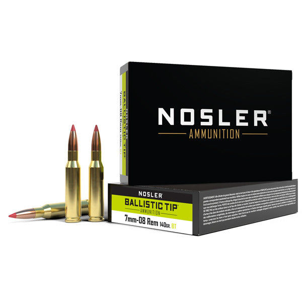 Nosler Ballistic Tip 7mm-08 Remington Ammunition 140 Grain Polymer Tip Box of 20