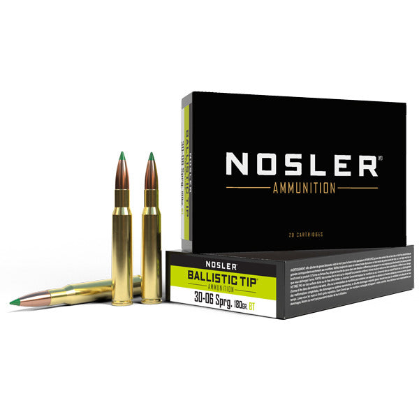 Nosler Ballistic Tip 30-06 Springfield Ammunition 180 Grain Polymer Tip Box of 20
