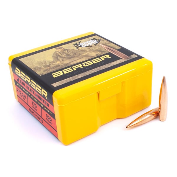 Berger Elite Hunter 277 Caliber, 6.8mm (.277 Diameter) Bullets 170 grain Jacketed Hollow Point Box of 100