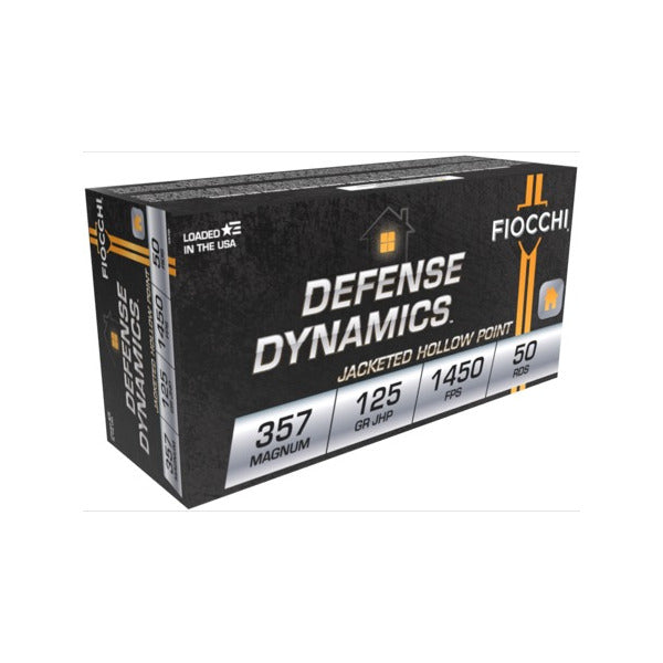 Fiocchi Defense Dynamics 357 Magnum Ammunition 125 Grain Jacketed Hollow Point Box of 50