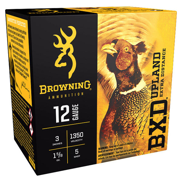 Browning BXD 12 Gauge Ammunition 3" #5 1-5/8 oz 1350 fps Nickel Plated Box of 25