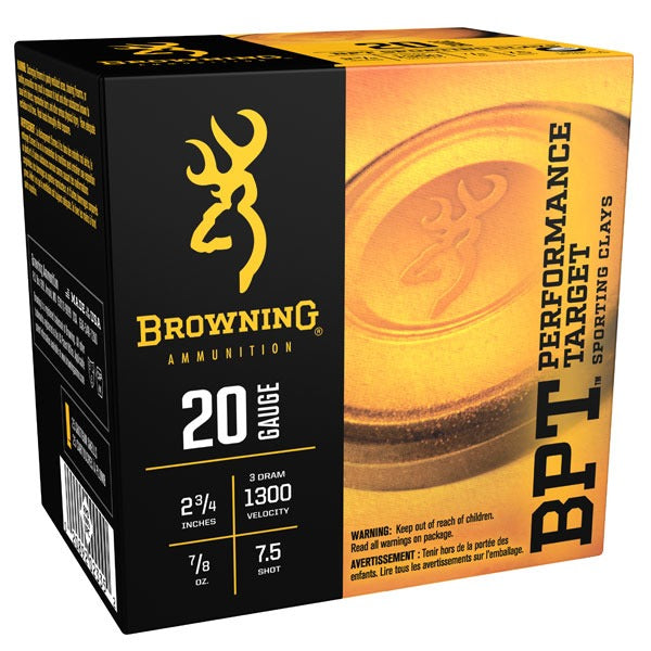 Browning 20 Gauge Ammunition 2-3/4" #7.5 7/8 oz 1300 fps Case of 250