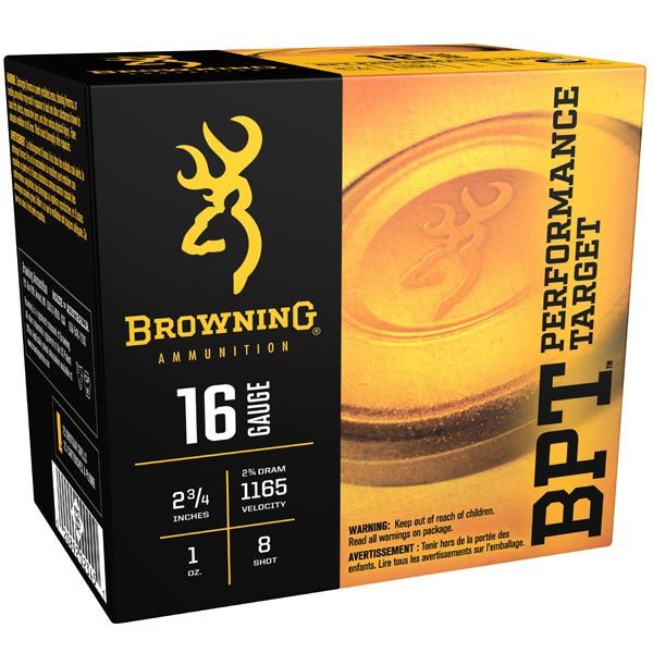 BROWNING AMMO 16ga 2.75d 1oz 1165fps #8 25/bx 10/c