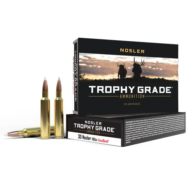 Nosler Trophy Grade 30 Nosler Ammunition 180 Grain AccuBond Polymer Tip Box of 20