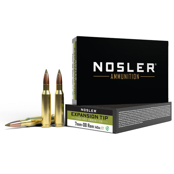 Nosler E-Tip 7mm-08 Remington Ammunition 140 Grain Polymer Tip Box of 20