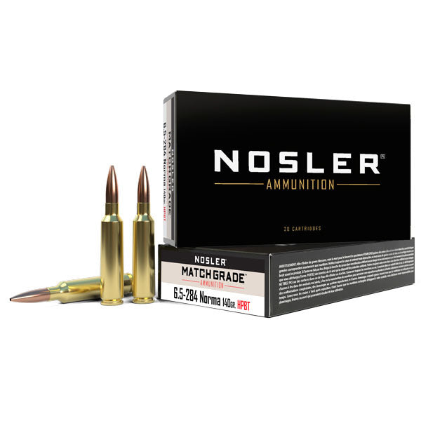 Nosler Match Grade 6.5-284 Norma Ammunition 140 Grain Custom Competition Hollow Point Box of 20