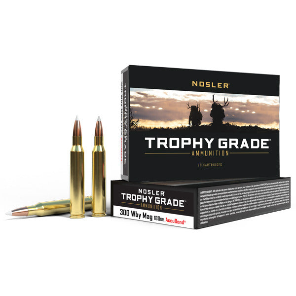 Nosler Trophy Grade 300 Weatherby Magnum Ammunition 180 Grain AccuBond Polymer Tip Box of 20