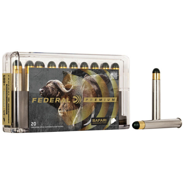 Federal Premium Safari 500 Nitro Express 3" Ammunition 570 Grain Woodleigh Hydro Solid Round Nose Box of 20