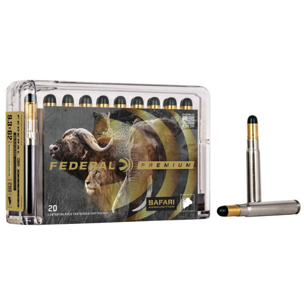 Federal Premium Safari 9.3x62mm Ammunition 286 Grain Woodleigh Hydro Solid Round Nose Box of 20