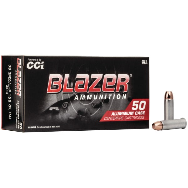 CCI Blazer Aluminum 38 Special +P Ammunition 158 Grain Full Metal Jacket Box of 50