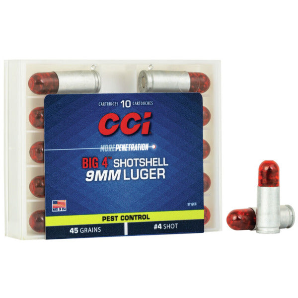 CCI Shotshell 9mm Luger Ammunition 45 Grain Shot Box of 10