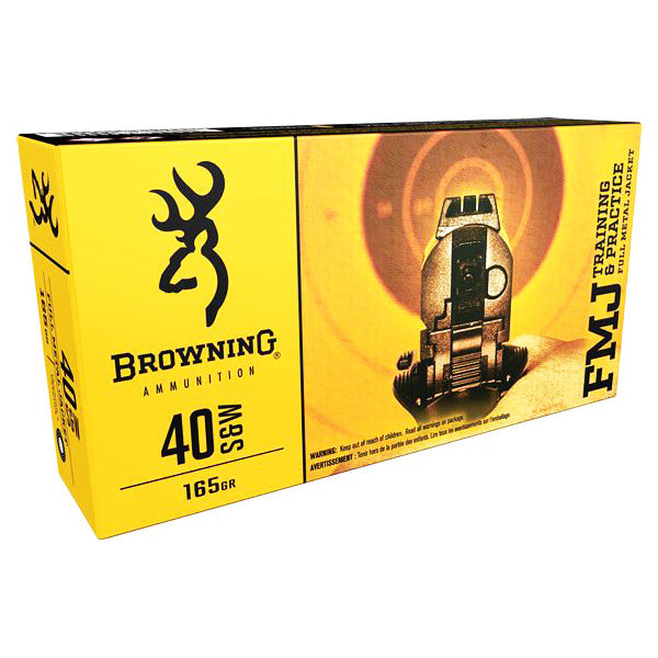 Browning Training & Practice 40 S&W Ammunition 165 Grain Full Metal Jacket Box of 50