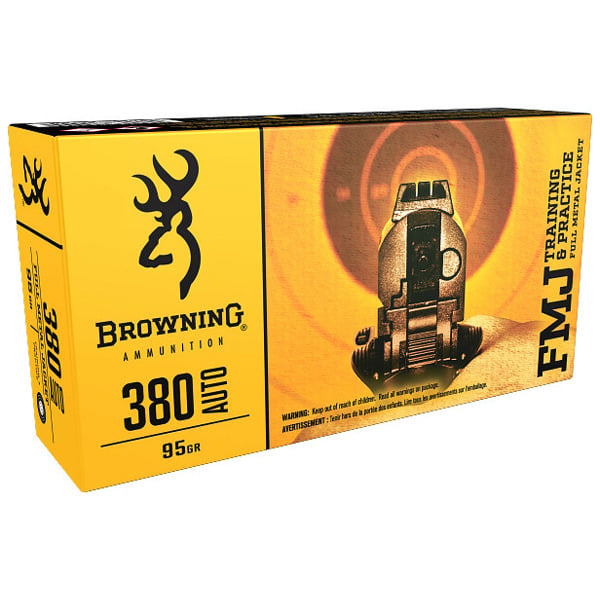 BROWNING AMMO 380 ACP 95gr FMJ 50/bx 10/cs