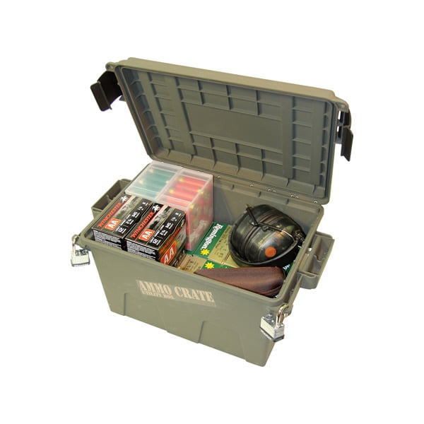 MTM AMMO CRATE FLAT ARMY GREEN IN:17.2"x10.7"x9.2"