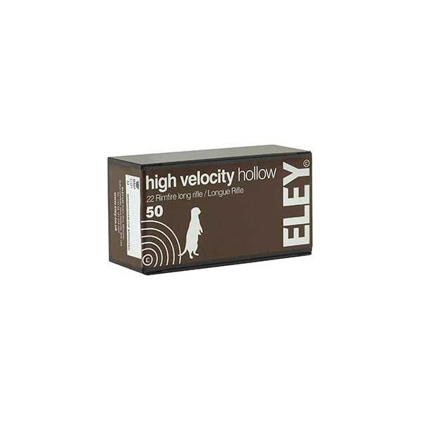 Eley High Velocity 22 Long Rifle Ammunition 38 Grain Hollow Point Box of 50