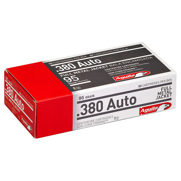 Aguila 380 ACP Ammunition 95 Grain Full Metal Jacket Box of 50