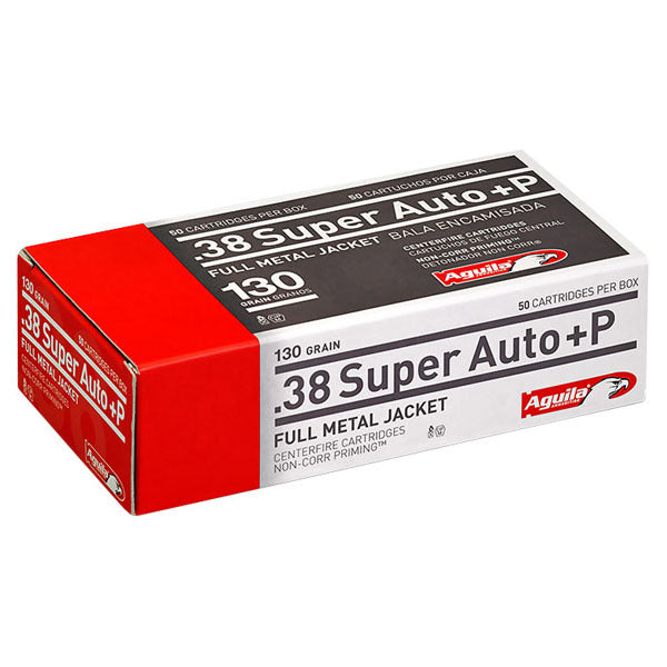 Aguila 38 Super +P Ammunition 130 Grain Full Metal Jacket Box of 50