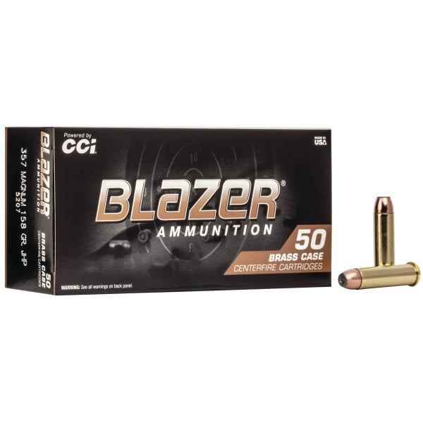 CCI Blazer Brass 357 Magnum Ammunition 158 Grain Jacketed Hollow Point Box of 50