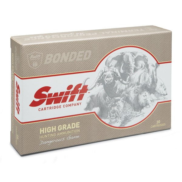 Swift 500 Jeffery Ammunition 570 Grain A-Frame Bonded Jacketed Soft Point Box of 20
