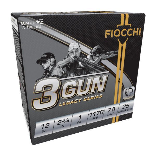 Fiocchi 3 Gun 12 Gauge Ammunition 2-3/4" #7.5 1 oz 1170 fps Box of 25