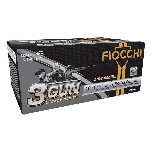 Fiocchi 3 Gun 12 Gauge Ammunition 2-3/4" #00 1250 fps Buckshot Box of 10
