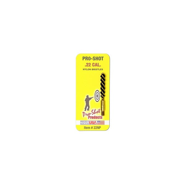PRO SHOT 22c PISTOL BRUSH NYLON/BRASS CORE 12/CS
