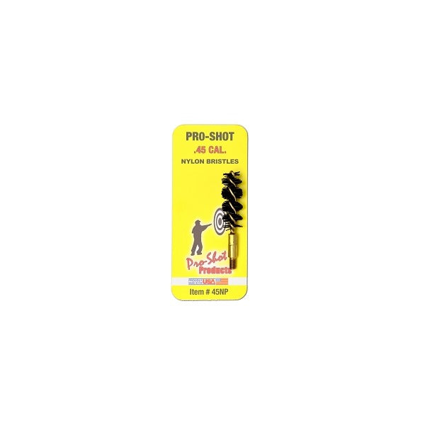 PRO SHOT 45c PISTOL BRUSH NYLON/BRASS CORE 12/CS