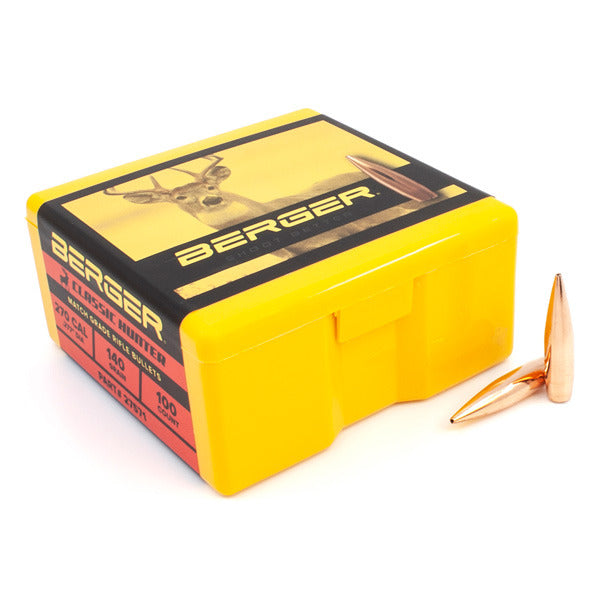 Berger Classic Hunter 277 Caliber, 6.8mm (.277 Diameter) Bullets 140 grain Boat Tail Hollow Point Box of 100