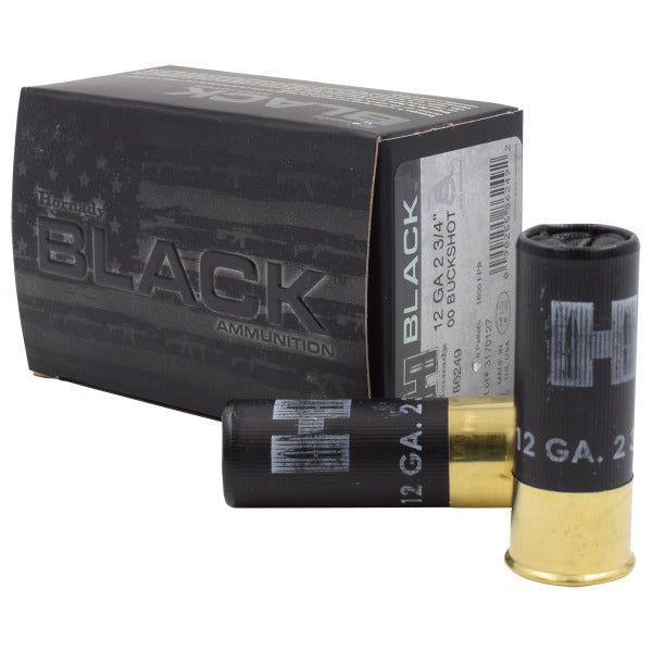 Hornady Black 12 Gauge Ammunition 2-3/4" #00 1600 fps Buckshot Box of 10