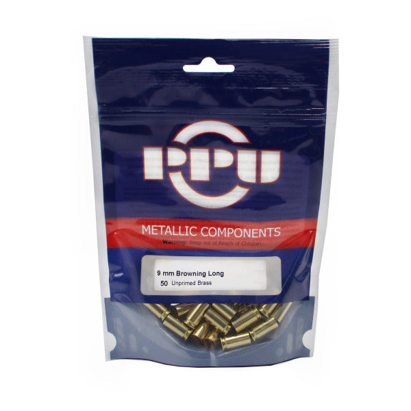 Prvi 9x20mmSR (9mm Browning Long) Brass Bag of 50