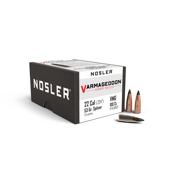 Nosler Varmageddon 22 Caliber (.224 Diameter) Bullets 53 grain Polymer Tip Box of 100