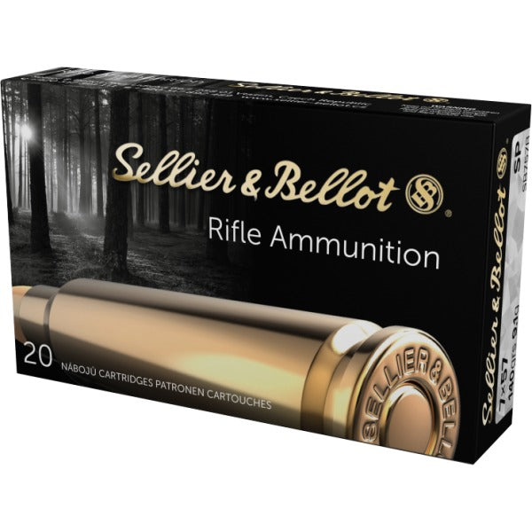 Sellier & Bellot 7x57mm Mauser Ammunition 140 Grain Jacketed Soft Point Box of 20