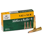 Sellier & Bellot 7.62x54mmR Ammunition 180 Grain Jacketed Soft Point Box of 20