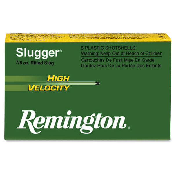 Remington Slugger High Velocity 12 Gauge Ammunition 2-3/4" 7/8 oz 1800 fps Rifled Slug Box of 5