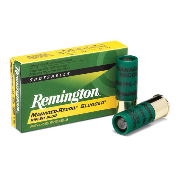 Remington Slugger Managed Recoil 12 Gauge Ammunition 2-3/4" 1 oz 1200 fps Rifled Slug Box of 5