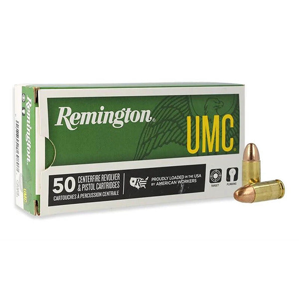 Remington UMC 9mm Luger Ammunition 147 Grain Full Metal Jacket Box of 50