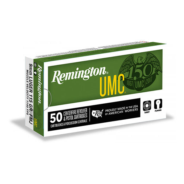 Remington UMC 40 S&W Ammunition 165 Grain Full Metal Jacket Box of 50