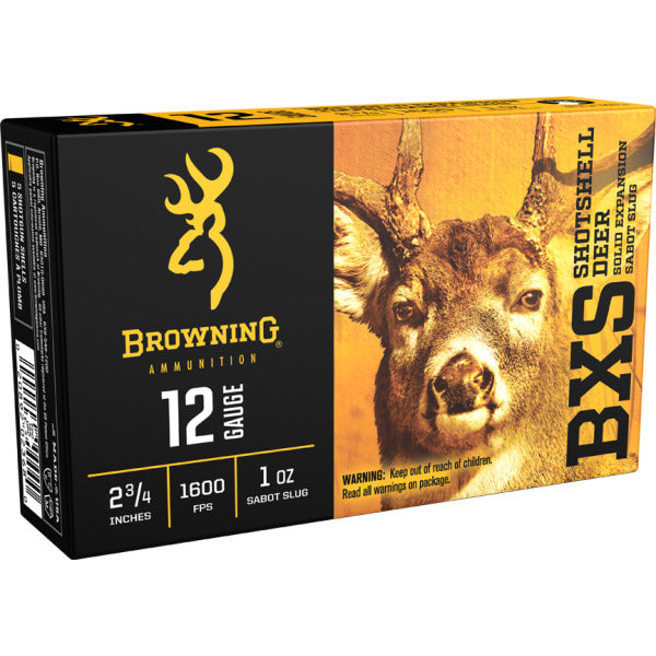 Browning BXS 12 Gauge Ammunition 2-3/4" 1 oz 1600 fps Sabot Slug Box of 5