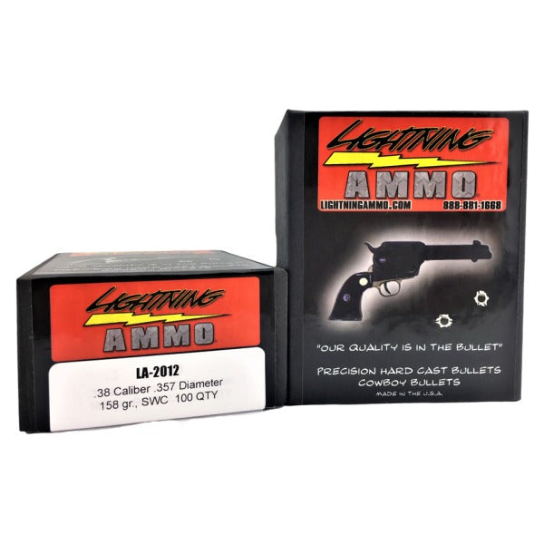 Lightning Cast .357 Diameter Bullets 158 grain Semi Wadcutter Box of 100