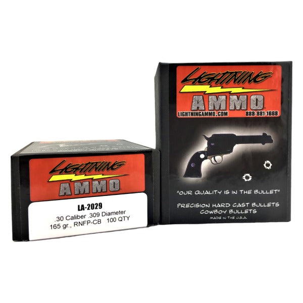 Lightning Cast .309 Diameter Bullets 165 grain Round Nose Flat Point Box of 100