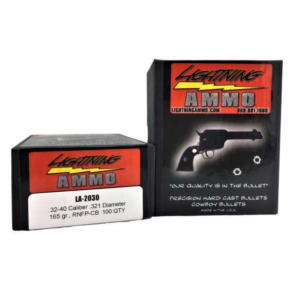 Lightning Cast .321 Diameter Bullets 165 grain Round Nose Flat Point Box of 100