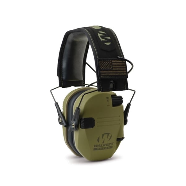 Walkers Razor Slim Electronic Patriot Muff Olive Drab Green 23dB