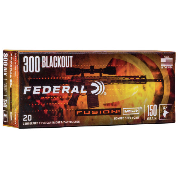 Federal Premium Fusion 300 AAC Blackout (7.62x35mm) Ammunition 150 Grain Polymer Tip Box of 20