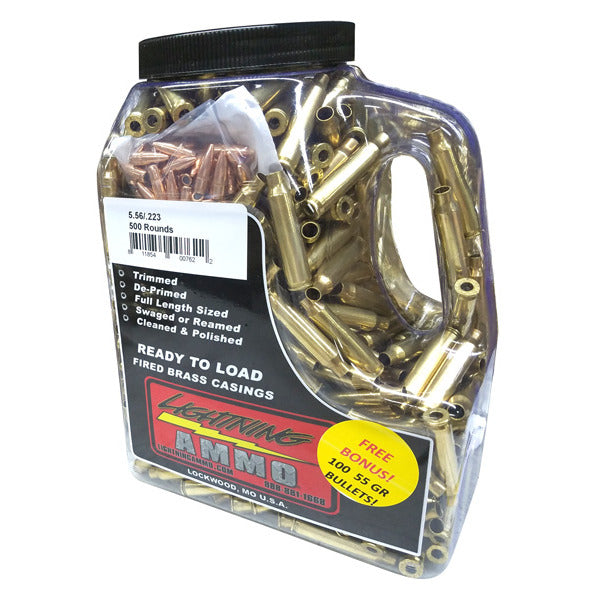 Lightning Reconditioned 223 Remington Brass Jug of 500