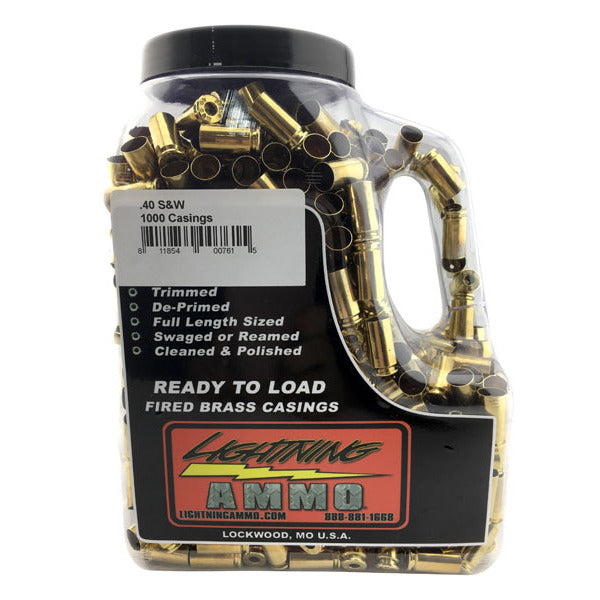 Lightning Reconditioned 40 S&W Brass Jug of 1000