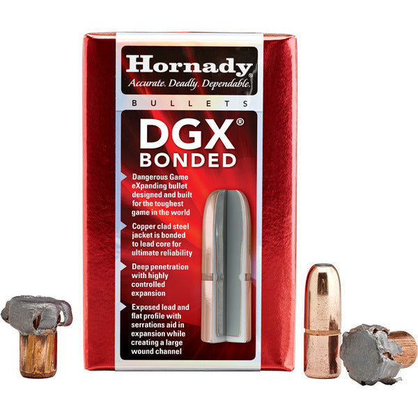Hornady DGX 41 Caliber (.410 Diameter) Bullets 400 grain Bonded Flat Nose Box of 50