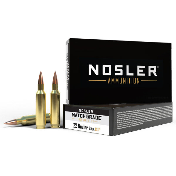 NOSLER AMMO 22 NOSLER 85gr RDF HPBT 20/bx 10/cs