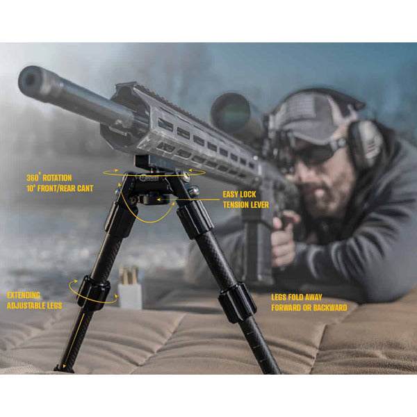 CALDWELL CARBON FIBER M-LOK BIPOD 6"-9"
