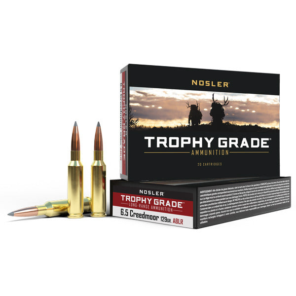 Nosler Trophy Grade 6.5 Creedmoor Ammunition 129 Grain AccuBond Long Range Polymer Tip Box of 20