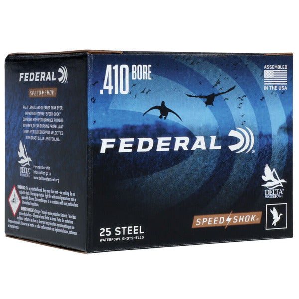 Federal Premium Speed-Shok 410 Bore Ammunition 3" #6 3/8 oz 1400 fps Steel Steel Shot Box of 25